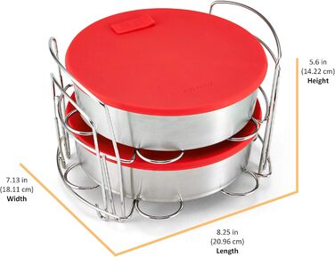 Instant Pot Official Cookware/Baking Set, 8-Piece, Compatible with 6 Quart and 8 Quart Stoves, Red