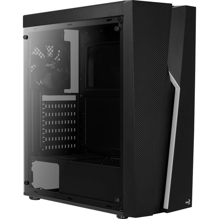 Корпус для ПК Aerocool Bolt Mid-Tower RGB, ATX, з прозорою бічною панеллю, RGB підсвітка, 120мм вентилятор, Чорний