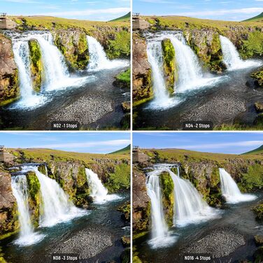 Набір фільтрів ND Neewer 77mm: ND2, ND4, ND8, ND16 для Canon, Nikon, Sony, Panasonic DSLR