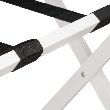 Relaxdays Folding Luggage Rack, Wooden Baggage Rack, HBT: 54.5 x 66 x 44 cm, Suitcase Stool for Hotel & Home, (White)