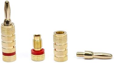 Позолочені бананові роз'єми Monoprice з гвинтовим затискачем, закритий тип, 5 пар