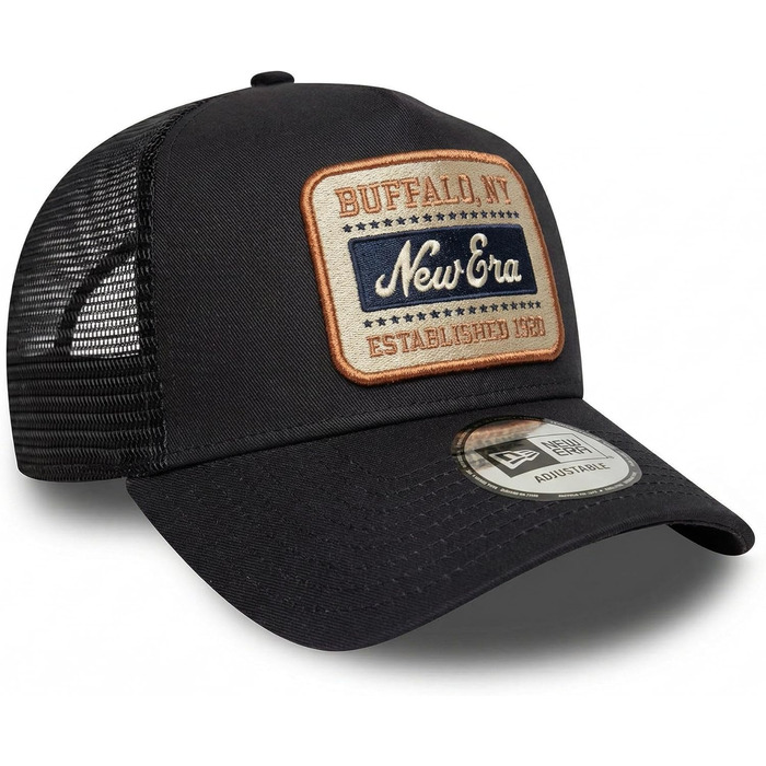 Кепка New Era A-Frame Trucker Olive/White - регульована бейсболка з нашивкою