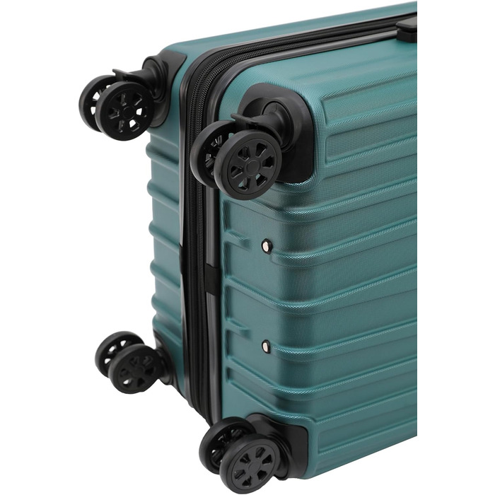 Чемодан BEIBYE з жорсткою обшивкою, TSA-замок, розширюваний, 55 см (Темно-зелений)