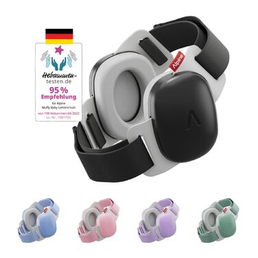 Захисні навушники Alpine Muffy Baby Klassik для дітей до 36 місяців - чорний колір. Безпечні, регульовані, запобігають пошкодженню слуху. Виготовлено в Німеччині.