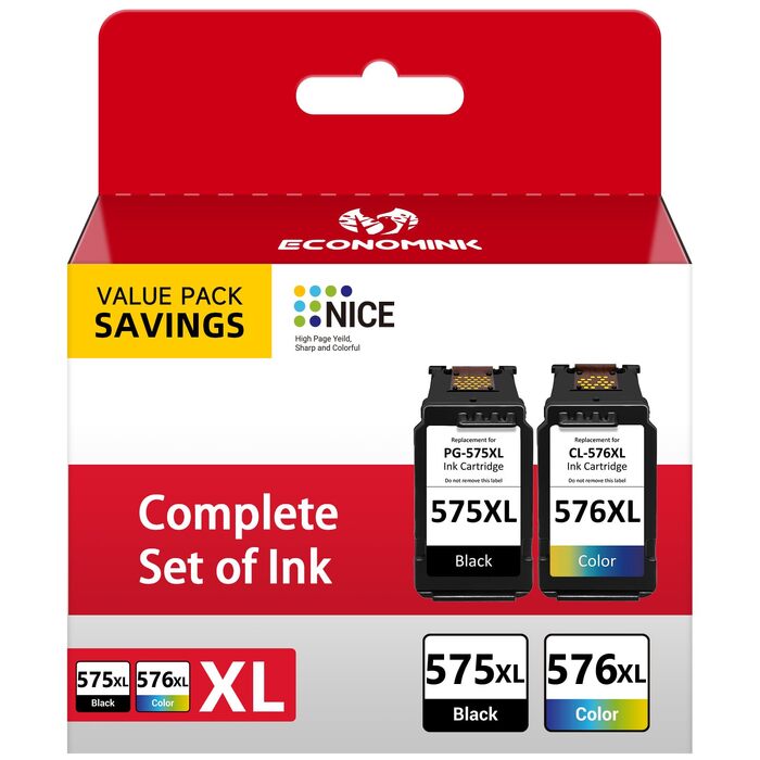 Комплект картриджів PG-575XL та CL-576XL для принтерів Canon Pixma TS3550i, TS3551i, TR4750i, TR4751i (чорний та кольоровий), сумісні
