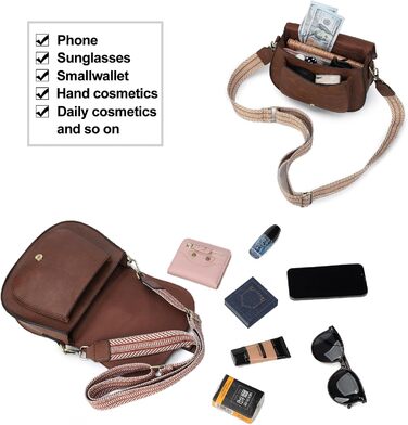 Сумка жіноча AFKOMST через плече з PU шкіри, коричнева хвиля. Регульований знімний ремінець.