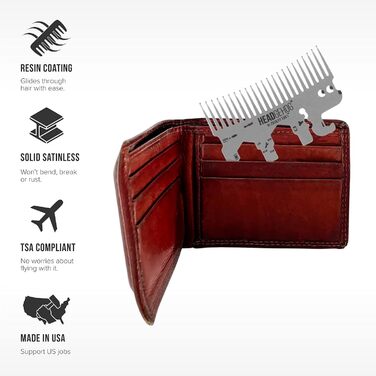 Hedgehog Pocket Comb, Multifunction Tool, Bottle Opener, Silver-Colored