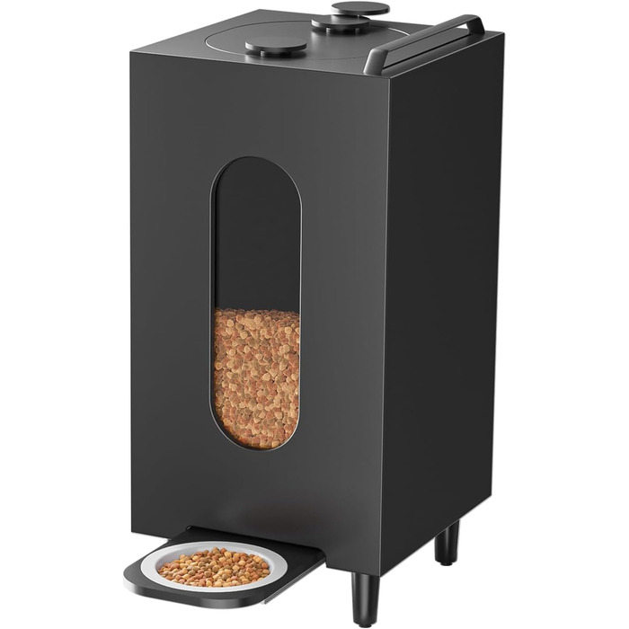 Автоматичний годівниця для котів та собак QLS, 20л, з мискою, чорна, 60 x 30 x 30 см