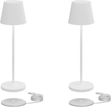 LED акумуляторна настільна лампа Klighten 2 шт., диммування, для дому та вулиці, USB-зарядка, 3000K, IP54, алюміній