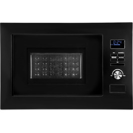 Вбудована мікрохвильова піч Bomann з грилем та конвекцією | 60 см | 900 Вт | 25 л | MWG 3001 H EB inox (Чорний)