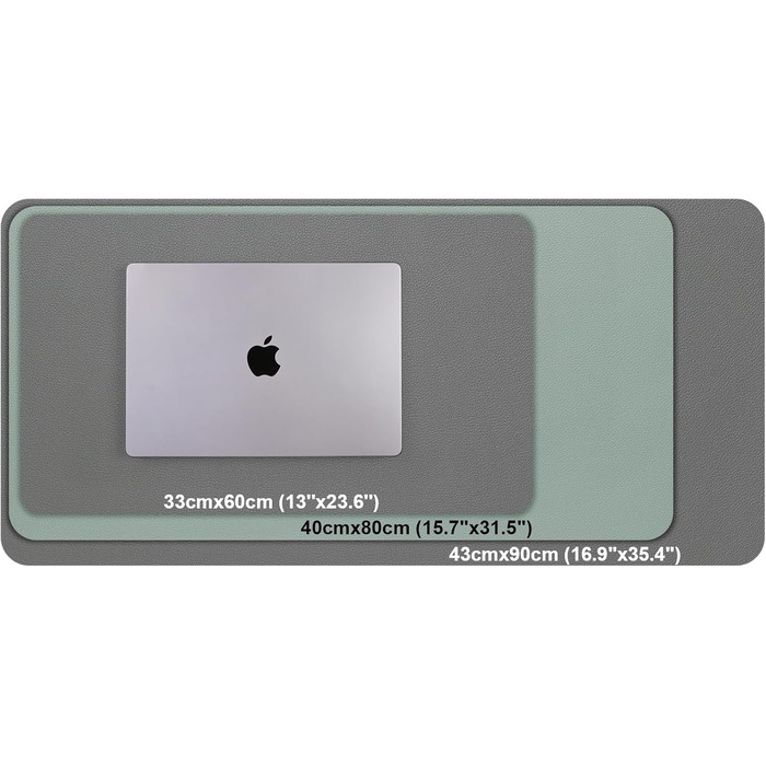 Двостороння килимок на стіл з антиковзаючим покриттям, 40 x 80 см (сірий, салатовий) - для офісу, ноутбука, миші