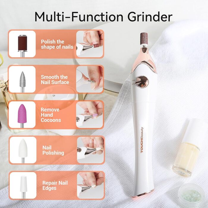 Електричний фрезер для нігтів TOUCHBeauty 5-в-1 AG-1335C (Золотий) з LED/UV сушкою та підставкою