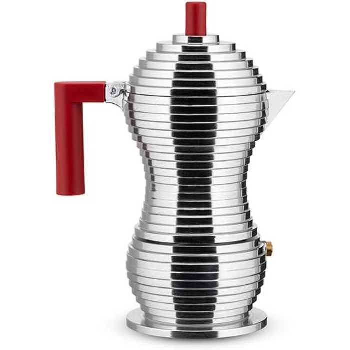 Еспресо-машина Alessi Pulcina MDL02/6 - 6 чашок, червона, литий алюміній