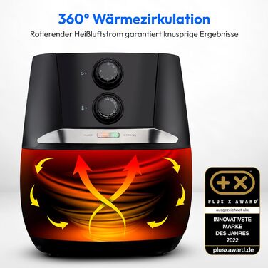 MEDION E20 L Фритюрниця повітряна, 3.2 л, чорна, 1400 Вт, таймер 30 хв, захист від перегріву, MD10711