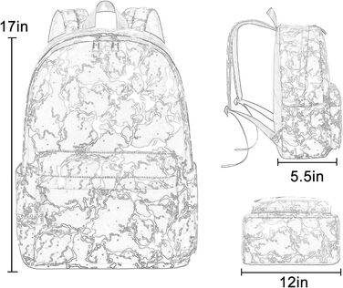 Рюкзак Sunborls Canvas для дівчат, шкільний, набір 3 в 1, блакитний, бохо-стиль