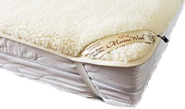 Lambswool mattress topper underblanket, 100% Merino wool, WOOLMARKED, underblanket 90 x 200 cm
