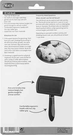 Тріксі Щітка для собак та котів #24132 | Розпушувач та захисне покриття | 12 x 20 см