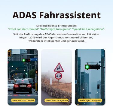 Відеореєстратор Hikvision C6 Pro 3K з GPS, IPS-дисплеєм 3 дюйми, Нічне бачення, WiFi, G-сенсор, Park Mode, підтримка SD до 256GB