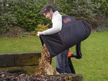Black+Decker Leaf Collection Backpack (including flexible suction hose, 72 L capacity, Compatible with these leaf blowers: GW2810, GW2838, GW3030, GW3031BP, GW3050) GWBP1
