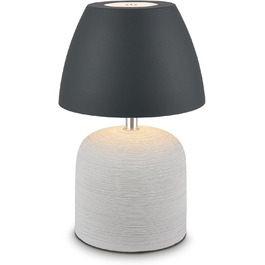 LED-лампа BRILONER настільна бездротова IP44 з сенсором, регулюванням яскравості, керамічним цоколем, для спальні, читання, декору, на вулицю, 13,5x22 см (сіро-антрацит)