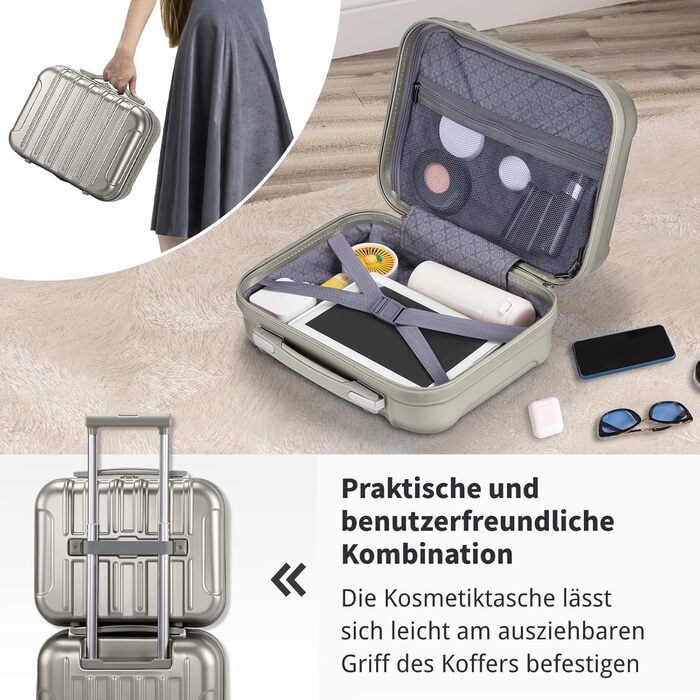 Набір валіз LALAHO 3 шт. з жорстким корпусом, великий дорожній набір, валізи з колесами, матеріал ABS+PC, ручна поклажа, набір валіз з жорстким корпусом, м'ятно-зелений колір