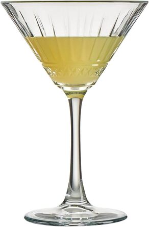 Набір з 4 склянок Мартіні Pasabahce Vintage Elysia, 212,6 г, склянка з огранованим ніжкою, елегантні коктейльні склянки для вечірок та подарунків