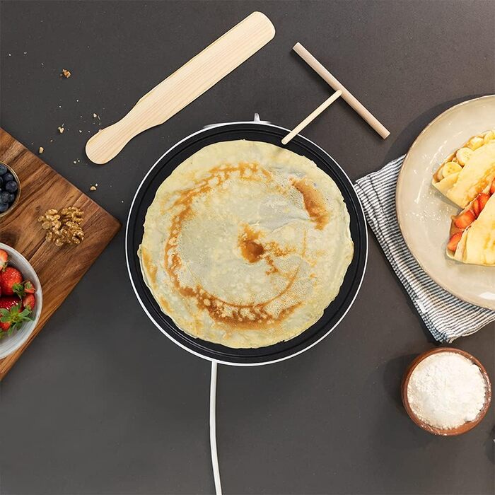 Млинниця Cecotec Crepe Fun CrepeStone Twin 1200 Вт, антипригарна екологічна кам'яна поверхня, двостороння пластина для приготування млинців або 4 панкейків