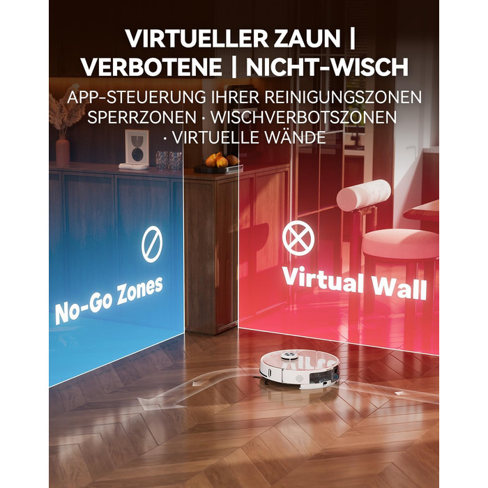 Робот-пилосос Tesvor S8 Pro з функцією миття - 8000Pa, LiDAR-навігація, 240 хв роботи, керування через додаток/Alexa, для прибирання шерсті тварин, килимів та твердих підлог