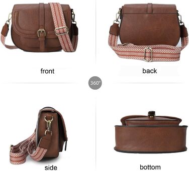 Сумка жіноча AFKOMST через плече з PU шкіри, коричнева хвиля. Регульований знімний ремінець.