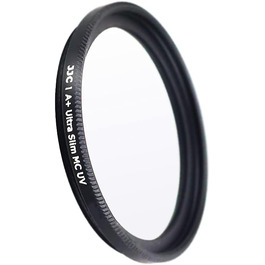 Фільтр UV JJC 49 мм, ультратонкий, багатошарове покриття, захист від UV-випромінювання, об'єктив для Canon Sony DSLR з різьбою 49 мм (Сріблястий)