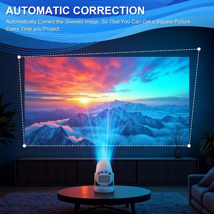 Портативний проєктор 4K з Wi-Fi 6/BT5.0, 170 ANSI люмен, Android 11 (HY300Plus)