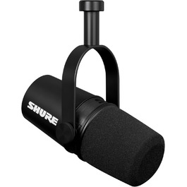 Мікрофон Shure MV7X XLR – Динамічний мікрофон для подкастів та вокалу, з технологією ізоляції звуку, чорний