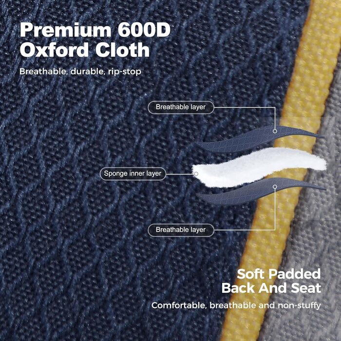 Набір з 2 туристичних стільців для кемпінгу: складні, розкладні, великі, для риболовлі, з підсклянниками та сумкою-холодильником, до 200 кг