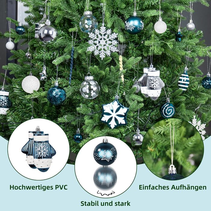 117 блакитних прикрас для ялинки Gaoyong - ідеально для святкування Різдва з родиною та друзями