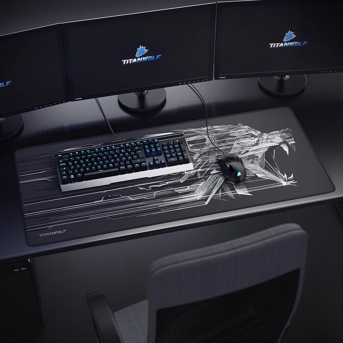 Килимок для миші TITANWOLF XXL Speed Gaming - 900 x 400 мм - великий, з антиковзаючим покриттям, для геймінгу