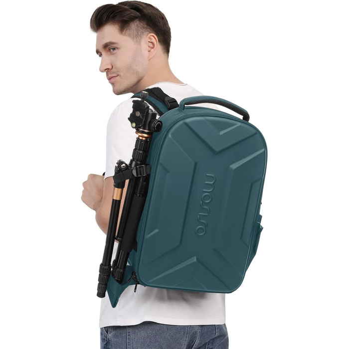 MOSISO Рюкзак для камери, DSLR/SLR/беззеркальної фототехніки, водонепроникний, з кріпленням для штатива, відділення для ноутбука 15-16 дюймів, сумісний з Canon/Nikon/Sony, блакитно-зелений