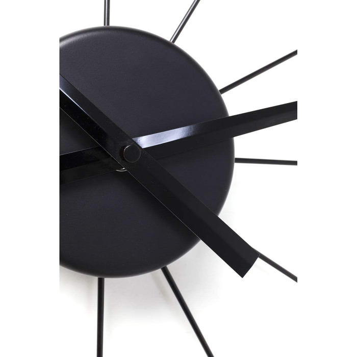Kare Design Wall Clock Like Umbrella, Black, 100cm Diameter, Clock, Modern, Minimalist, Aluminum Frame, Round, Battery not included