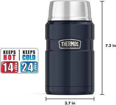 THERMOS Контейнер для їжі Stainless King, вакуумна ізоляція, 680 мл, Midnight Blue
