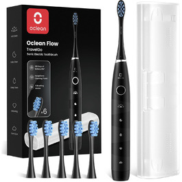 Oclean Find Duo Set: Електрична зубна щітка 2 шт. з 5 режимами, акумулятор 180 днів, IPX7, рожевий & блакитний (чорний, 6 шт.)