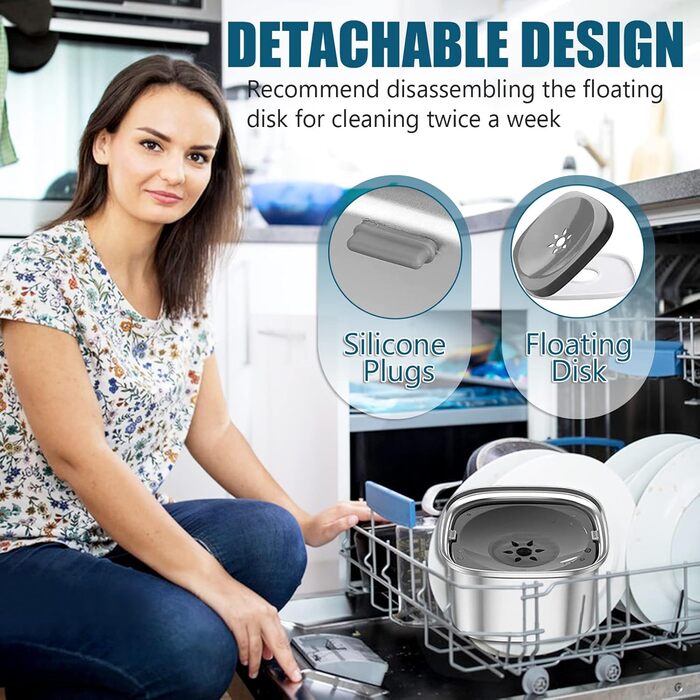 Миска для води для собак 3L, не проливається, з нержавіючої сталі 304, протиковзна