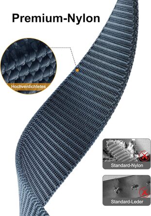 Чоловічий ремінь JUKMO Automatik з нейлону, ширина 3.8 см, з регулюванням, розмір M (91-105 см), довжина 125 см, колір: синій