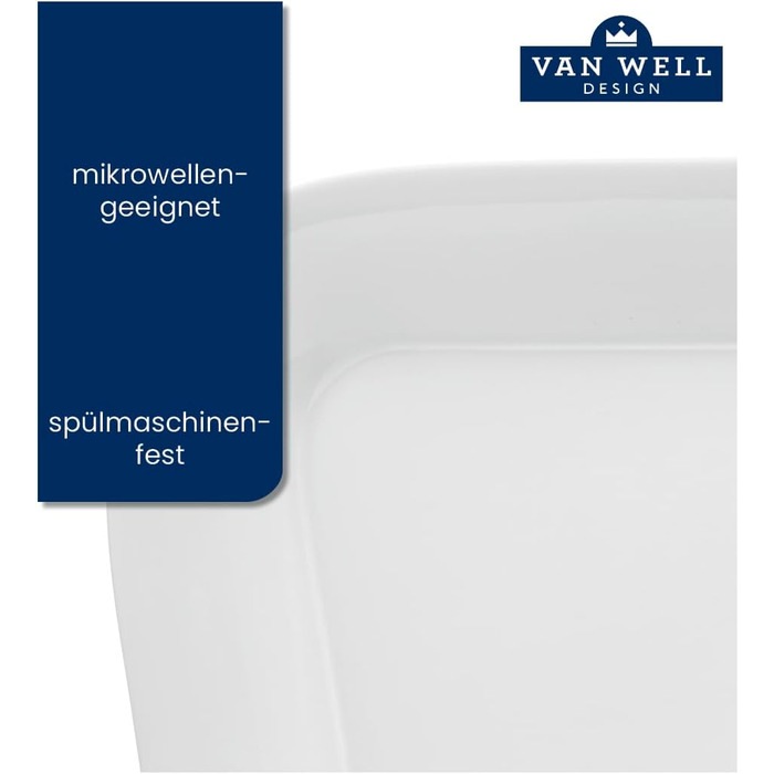 Набір посуду Van Well Opera 30 предметів для 6 осіб, порцеляна, елегантний та сучасний