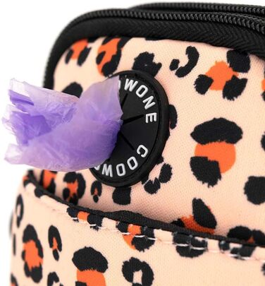 Сумка для ласощів для собак COOWONE з тримачем для відходів, поясна сумка для собак, сумка для цуценят для прогулянок, тренувань, біла/рожева Leopard 2.0