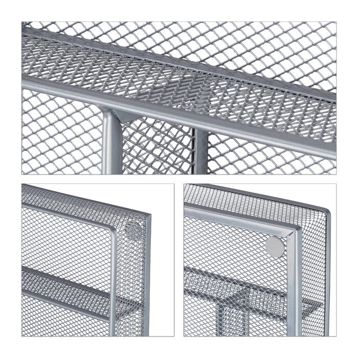 Relaxdays Cutlery Box Metal Mesh L