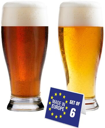 Набір пивних келихів NORDIC SCHILLER Premium Pint 6 шт, 570 мл, без свинцю, для пшеничного пива, Pilsner