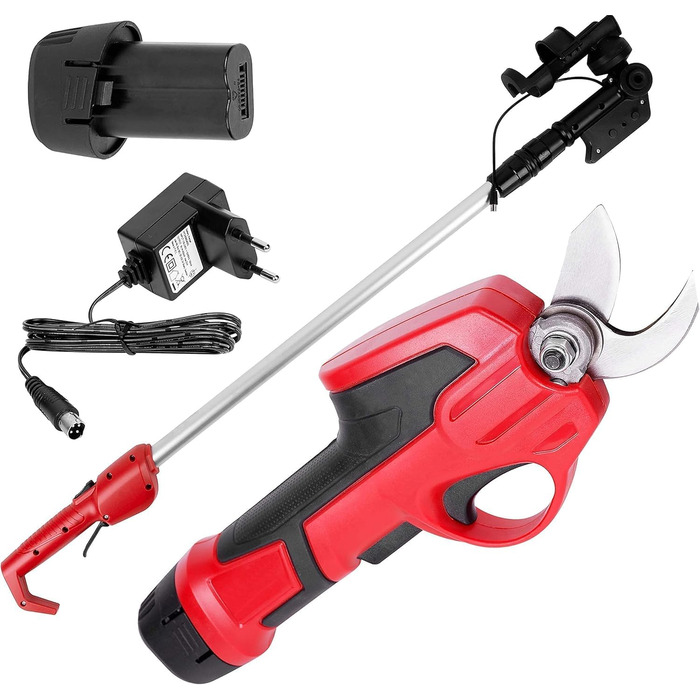 STREND PRO Battery-Powered Electric Pruning Shears Telescopic | for easy garden and tree pruning | max. 22mm, 170cm long telescopic handle geared pruning shears | 1 x 7.2V battery included | cordless shears, tree shears
