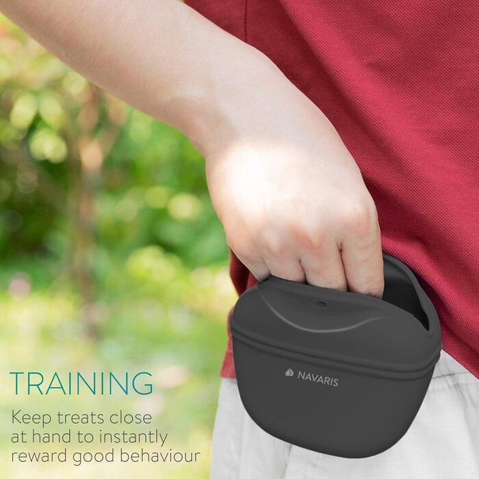 Набір з 2 Silikon Futterbeutel Navaris для собак - 2шт. Сумки для ласощів, корму, води (сірий & червоний)