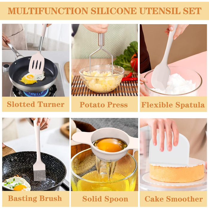 Набір кухонних аксесуарів Umite Chef, 43 шт., силікон, для антипригарного посуду