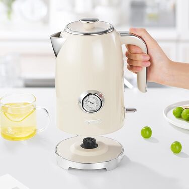 Набір чайник та тостер Retro Green 1.7L 2200W з індикатором температури, нержавіюча сталь