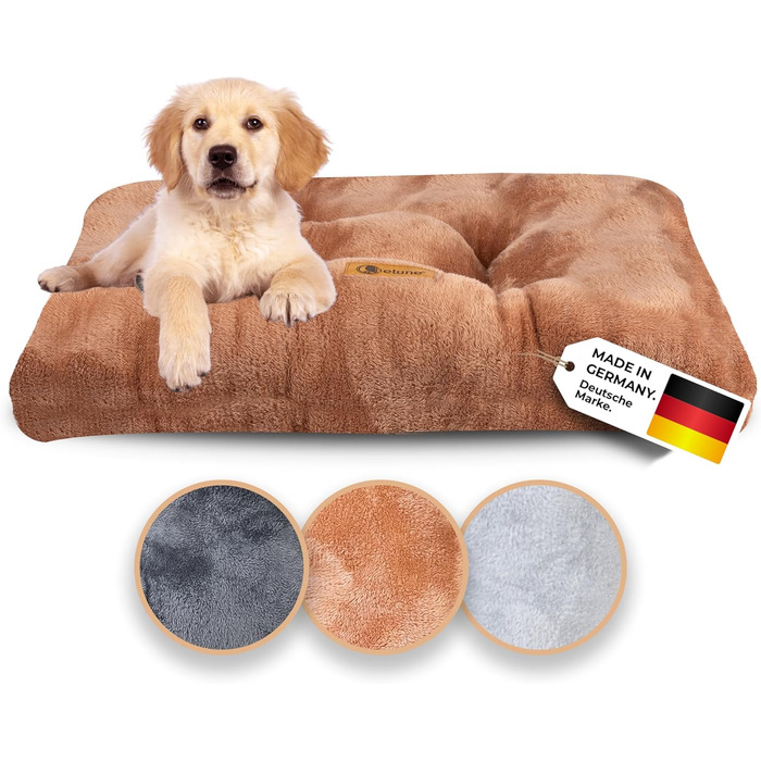 Belune® Крісло-лежанка для собак Deluxe - миється, великі породи, лежанка для собак (Колір: Коричневий, Розмір S (92x62x12 см))
